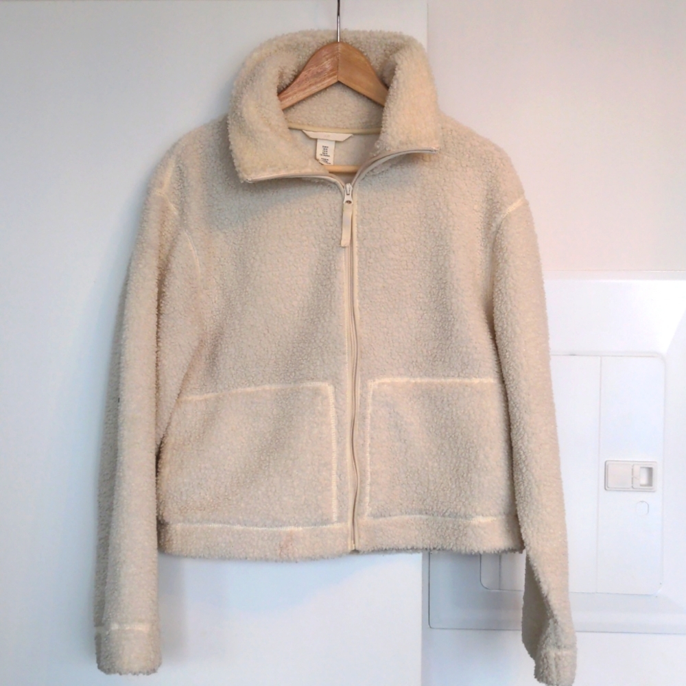 H&M Teddy Zip Up Jacket SZ M